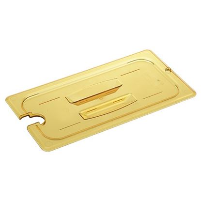 Picture of Lid Hot 1/3 Notched-150 Amber for Cambro Part# CAM30HPCHN150