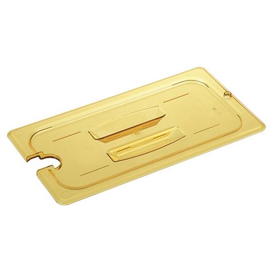 Picture of Lid Hot 1/3 Notched-150 Amber for Cambro Part# CAM30HPCHN150