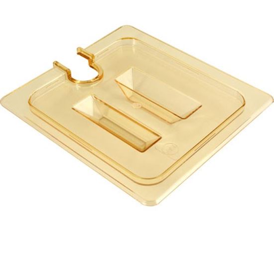 Picture of Lidfood Pan,Sixth,Notch, Amber for Carlisle Foodservice Part# 10511U13