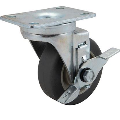 Picture of Caster,Plate , 3-1/2"W/Brk,Gry for AllPoints Part# 1201016