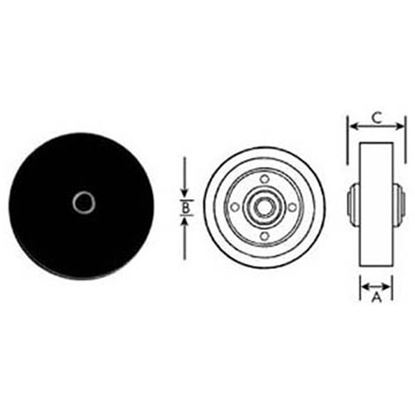 Picture of Wheel (4", 5/16"Id, Blk)  for AllPoints Part# 1201061