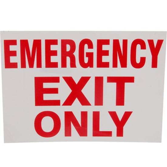 Picture of Sign,Emergncy Exit Only , 7X10 for AllPoints Part# 2801314