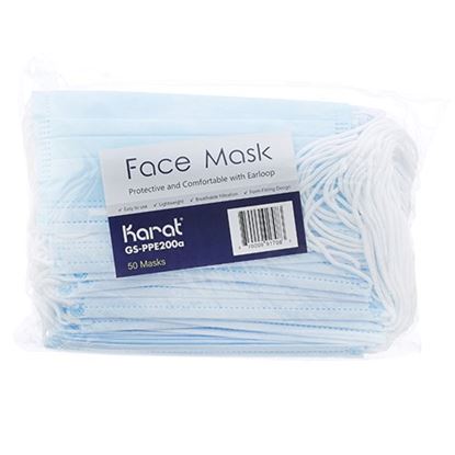 Picture of Face Mask, 3-Ply, Bx/50 W/ Elastic Ear Loop for AllPoints Part# 56278