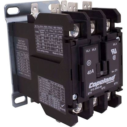 Picture of 24V 3-Pole 40Amp Contatc Or (912-3040-00) for Continental Refrigerator Part# -3P40A24